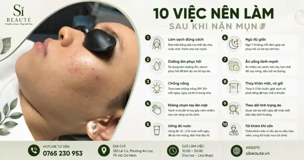 10 Việc Nên Làm Sau Khi Nặn Mụn Xong