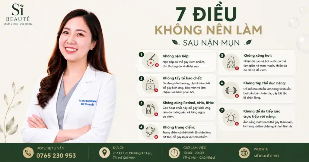 7 Điều Không Nên Làm Sau Nặn Mụn Xong