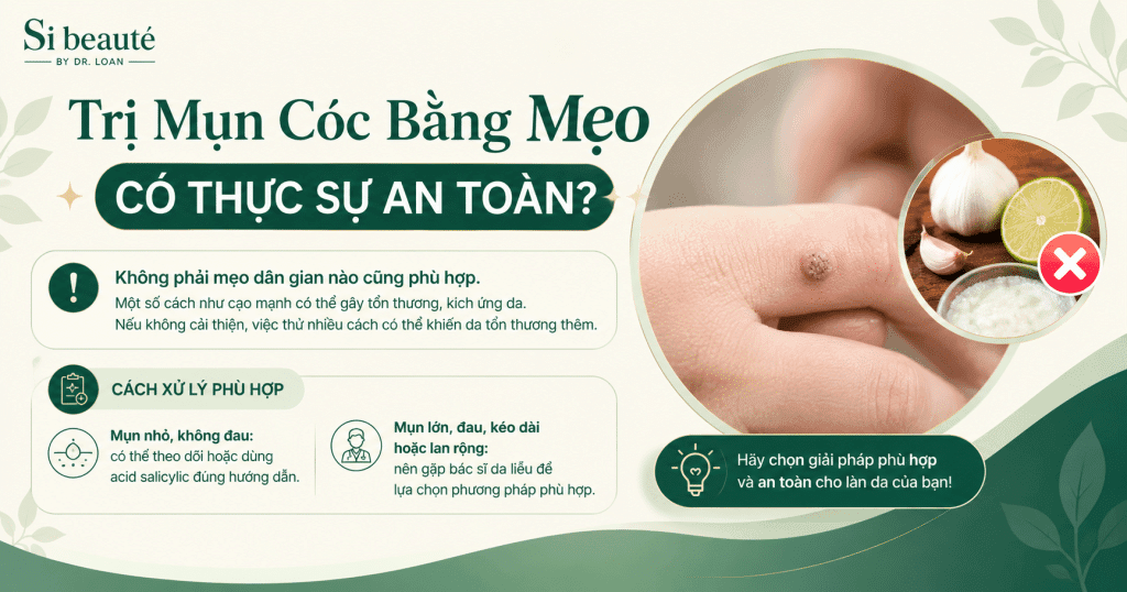 Trị Mụn Cóc Bằng Mẹo Có Thực Sự An Toàn?