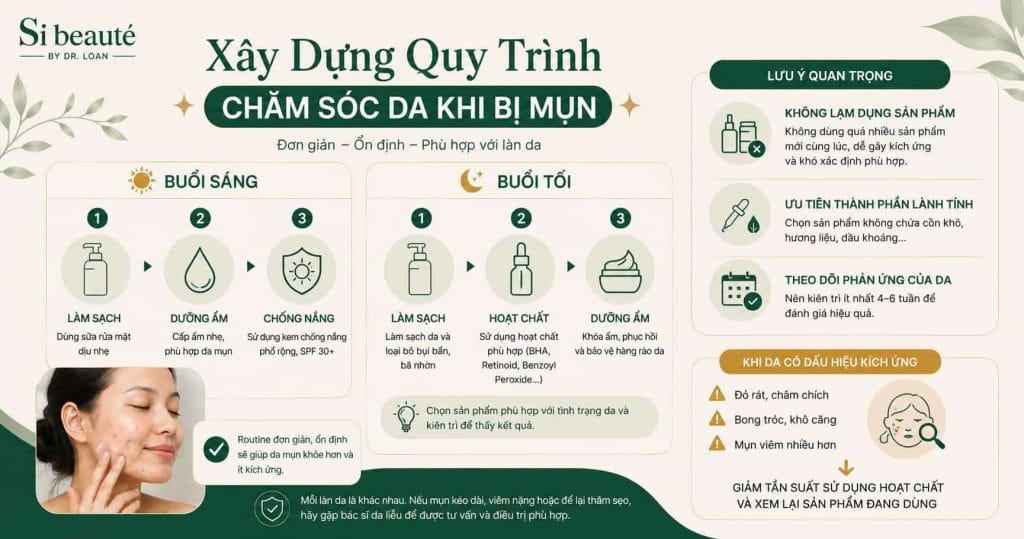 Xây Dựng Quy Trình Chăm Sóc Da Khi Bị Mụn
