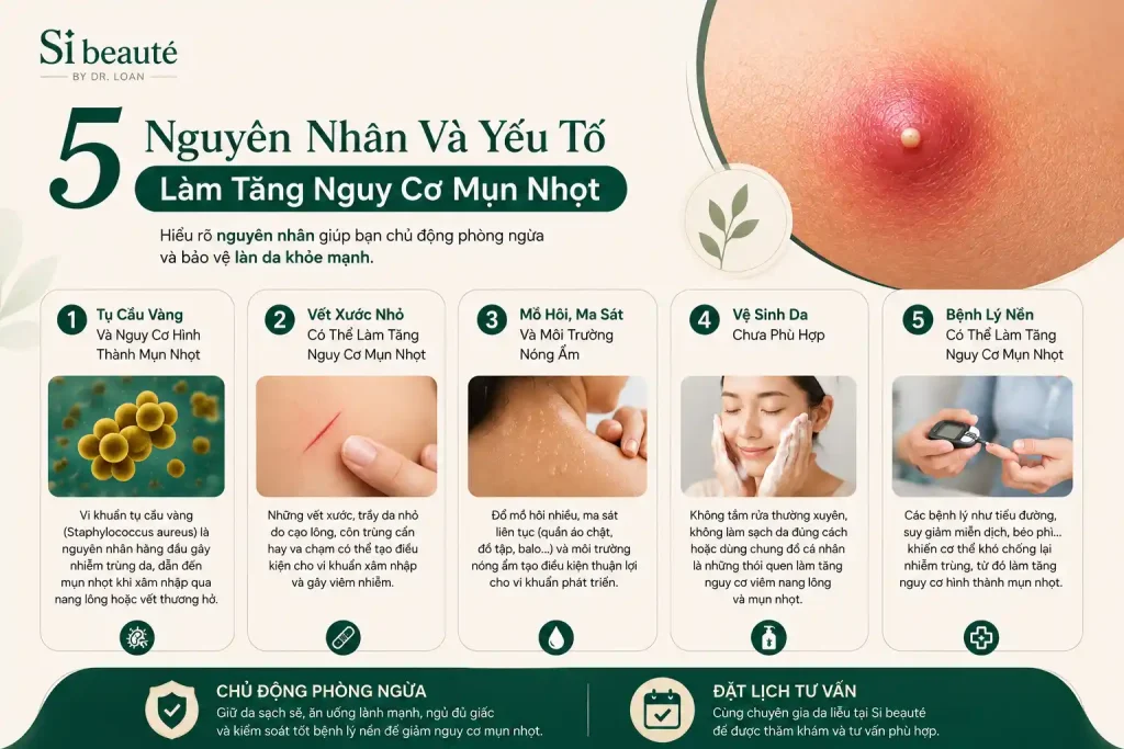 5 Nguyên Nhân Và Yếu Tố Làm Tăng Nguy Cơ Mụn Nhọt