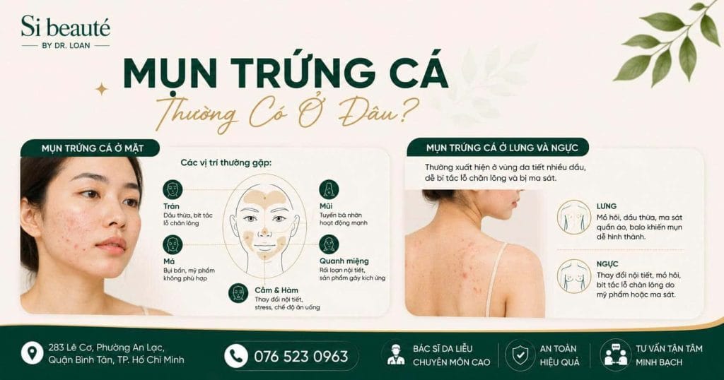 Mụn Trứng Cá Thường Có Ở Đâu?