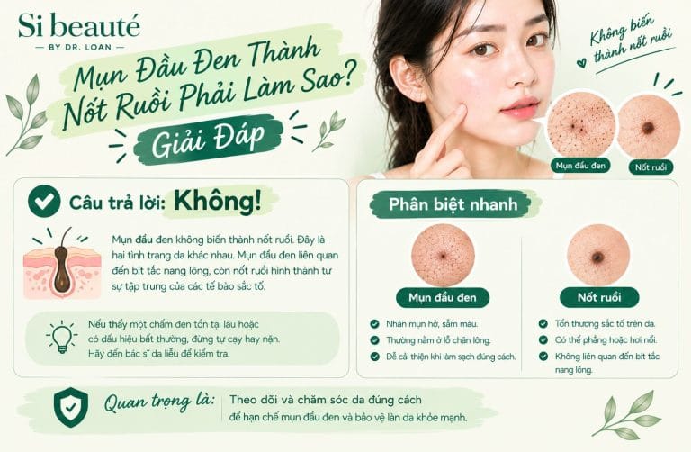 Mụn đầu đen thành nốt ruồi phải làm sao? Giải đáp