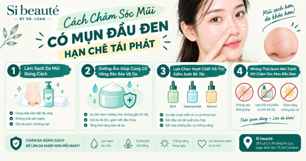 Cách Chăm Sóc Mũi Có Mụn Đầu Đen Hạn Chế Tái Phát