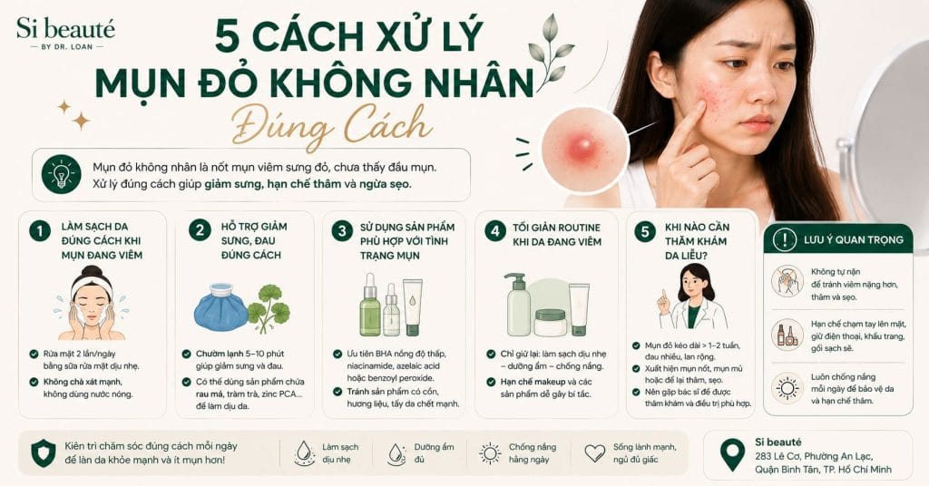 5 Cách Xử Lý Mụn Đỏ Không Nhân Đúng Cách