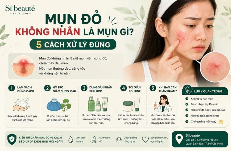 Mụn đỏ không nhân là mụn gì? 5 cách xử lý đúng